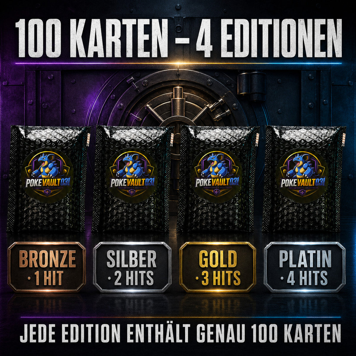Pokémon 100 Karten Mystery Pack Bronze bis Platin